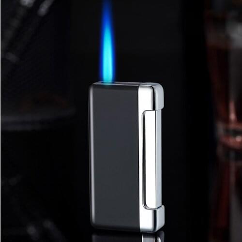 Fashion Straight Blue Flame Butane Gas Windproof Jet Lighters Torch Metal Spray Gun Turbo Cigarette Lighter