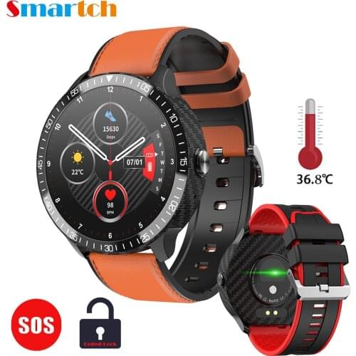 MT16 Smart Watch SOS Bluetooth Call Password Lock Temperature Detection Thermometer Full Screen Touch Multi Sports Smartwatch M5