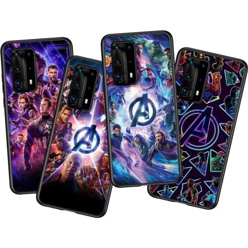 Marvel Avengers Logo Soft TPU Silicone For Huawei P40 P30 P20 Pro P10 P9 P8 Lite RU E Mini Plus 2019 2017 Black Phone Case