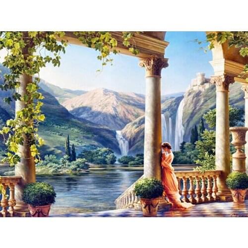 A2918 11CT/14CT/18CT/25CT/28CT oil street patterns Counted Cross Stitch DIY Cross Stitch Kits Embroidery Needlework Sets