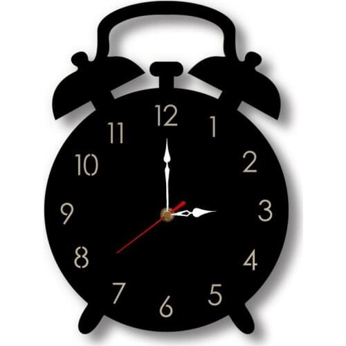 Wall Hanging Clock Alarm Clock Shape Living Room Wall Ornaments Childrens Room Mute Cartoon Acrylic Wall Clock Modern Design