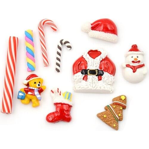 2021 New 30Pcs Mini Christmas Tree Food Home Craft Ornament Dollhouse Cartoon Decor Dessert Doll Accessories Kid Toy Party Gift
