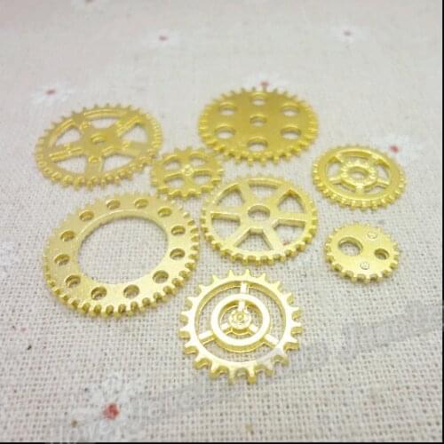 Wholesale 96PCS Mix Gold-color Charms Gear Pendant Fit Bracelets Necklace DIY Metal Jewelry Making