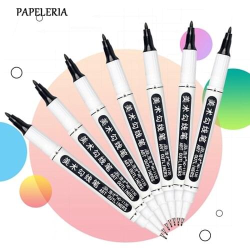 PAPELERIA Black Permanent Markers