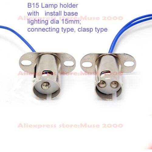 B15 lamp holder Socket Single double Contacts lights connector B15S B15D Motorcycle Lamp Base with install base screw hole