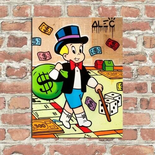 HD Print Alec Monopoly Oil Painting Home Decor Wall Art on Canvas Richie Plays Monopoly Canvas Printings Room Decor