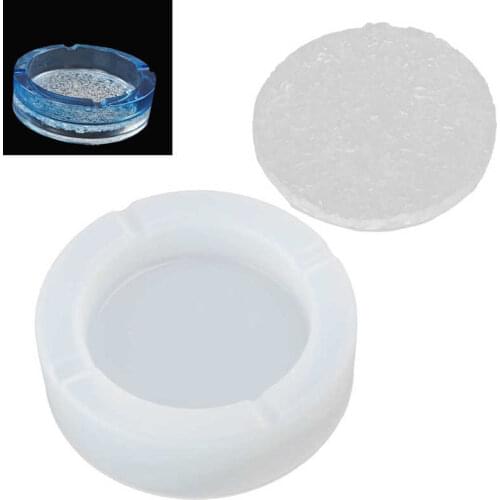 Transparent Mirror Ashtray Mold DIY Crystal Epoxy Mould Mirror Surface Silicone Storage Box Round Base L Ashtray Mold Ornaments