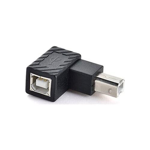 Right Angle USB B Male to Female Printing Data Transferring Extension Adapter Connector for Printer Scanner HDD