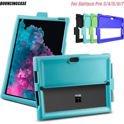 Bouncing Case For Surface Pro 7 Silicone Rugged Cover For Microsoft Surface Pro 3 4 5 6 7 Bumper Shockproof Protective Sleeve
