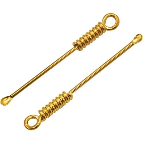 Handmade Brass Spiral Shape Smoke Pipe Ear Cleaner Earwax Spoon Earpick Portable Keychain Pendant Tool Accessories