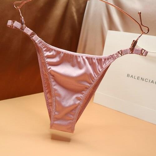 Sexy Women Panties Briefs Thong Underwear Exotic Metal Buckle G String Elastic T-back Girls Womens Underpants Low Waist Bikini