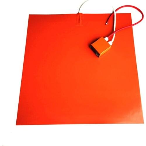 110V 1500W 24in*24in(609.6*609.6*1.5mm) Silicone Heater with digital thermostat on wire 1000mm lead wire