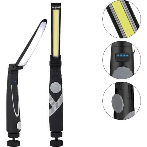 Foldable LED Work light Rechargeable COB Car Repair magnetic Lanterna Led Flashlight Portable Outdoor Camping Lampe