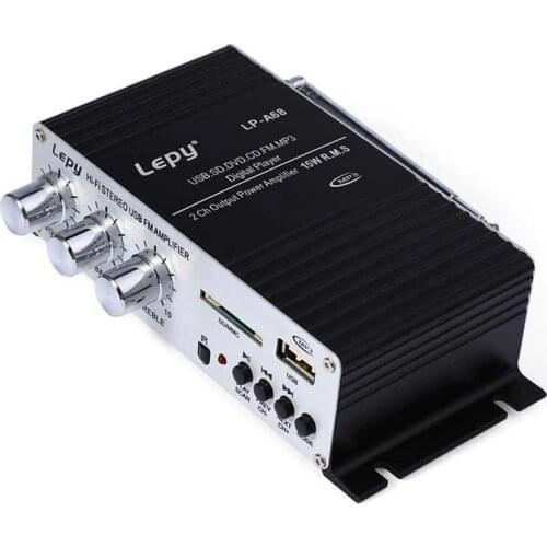 Amplifier Small Amplifier Music Camp Motorcycle Small Amplifier 15WX2 Car Auto Vehicle Stereo Power Amplifier USB / FM