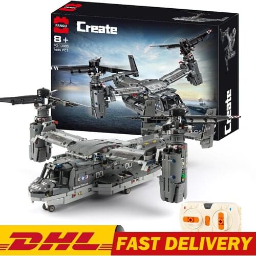 IN STOCK 13003 Creative Toys Remote Control The V-22 Osprey Airplane Model Building Blocks Brick Kids Christmas Gifts 42113