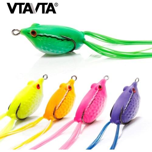 VTAVTA 5cm 9g Bass Fishing Frog Bait Floating Wobblers for Pike Fishing Lures Silicone Soft Bait Shad Lure Skirts Trolling