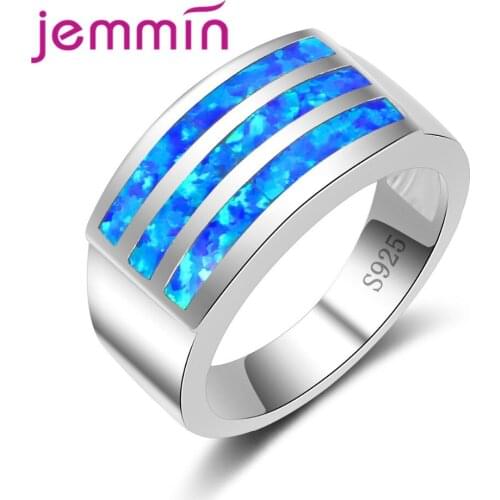 New Arrival Opal Ring Cool Style 925 Sterling Silver Blue Fire Opal Jewelry for Women Wedding Party Appointment Trendy