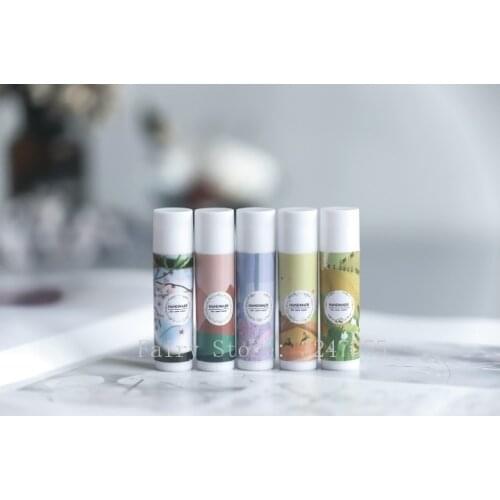 12/36/108 Pcs PVC Label Colorful Lipstick Sticker Cherry Blossoms Yellow Red Purple Empty Lipstick Tube Lip Balm Bottle