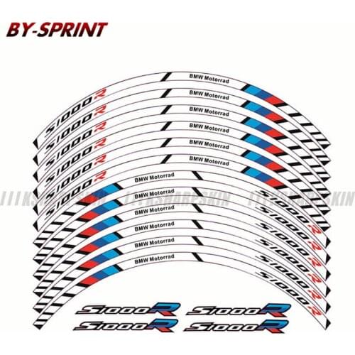 Motorcycle For BMW S1000R S1000 R s1000r 17+ 12 X Thick Edge Outer Rim Sticker Stripe Wheel Reflective Decals Stickers
