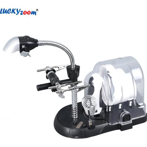 2.5X 5X 16X Welding Magnifying Glasses With LED Lights Illuminated Loupe Desk Handheld Magnifier Lamp Third hand For Soldering