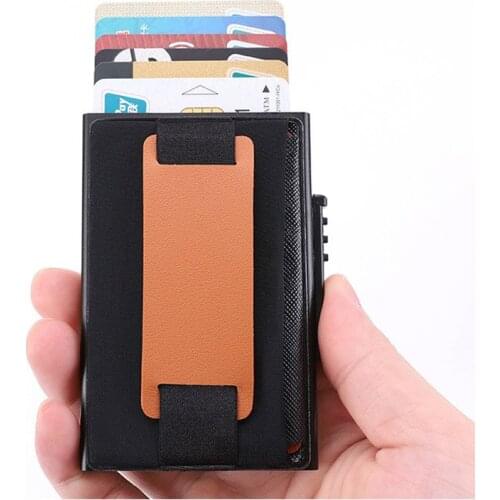 2019 Hot Sale RFID Blocking Card Holder Business ID Card Cases For Men Adhensive Sticker Back Cover Aluminium Men Card Wallet