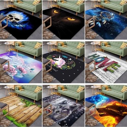 3D Cartoon Animal Carpets for Living Room Bedroom Decor Area Rugs Parlor CoffeeTable Mats Soft Flannel Home Large Rug and Carpet