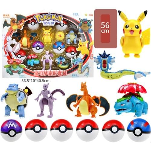 Bandai Kawaii Pokemon Ball Variant Action Figures Pikachu Psyduck Model Jenny Pocket Turtles Children Christma Or Halloween Gift
