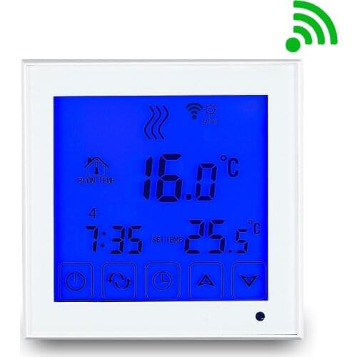 Free shipping Wifi Large Touch Screen room thermostat floor heating 16A Android and iPhone APP