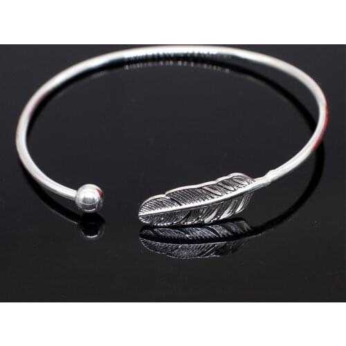 Silver Color Feather Bracelets & Bangles New Fashion Bracelet for Women Jewelry