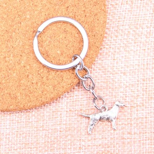 20pcs double sided dog Keychain 23*15mm Pendants Car Key Chain Ring Holder Keyring Souvenir Jewelry Gift