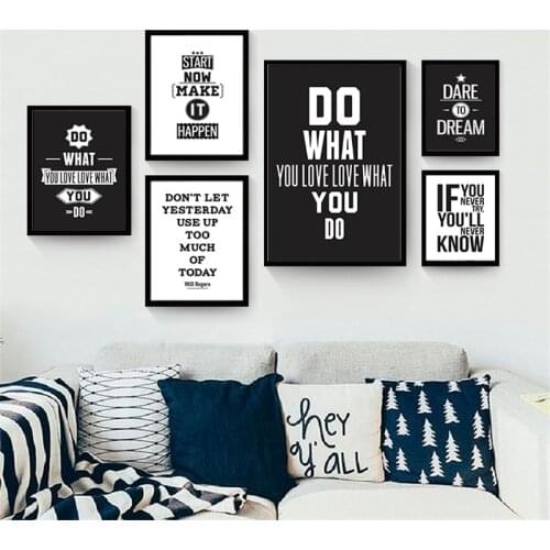 Black White Letter Quote Nordic Minimalist Canvas Painting Home Decor Wall Art Modern Print Poster LivingRoom Office Home Decor