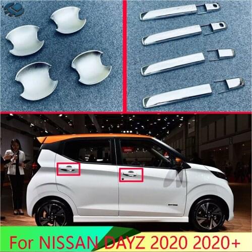 For NISSAN DAYZ 2020+ Car Accessories ABS Chrome Door Handle Cover Bowl Garnish Molding Bezel Accessories Trim