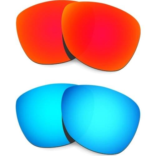 HKUCO For Frogskins Sunglasses Polarized Replacement Lenses Red/Blue 2 Pairs