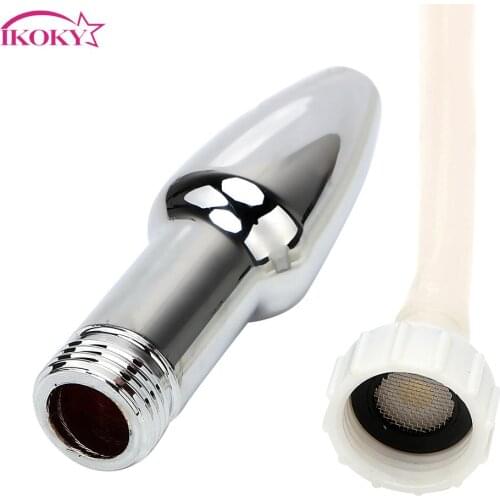 IKOKY Sex Toys for Men Women Gay Bathroom Anal Cleaner Tube Funnel Anal Shower Vagina Enema Plug Shower Erotic Toys