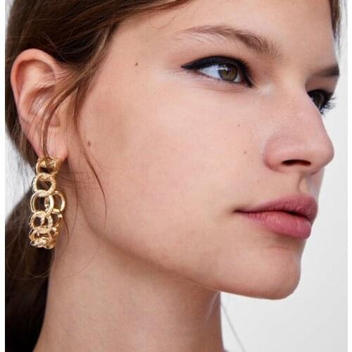 JERPVTE Alloy Punk Geometric Hoop Earrings for Women Fashion Jewelry Statement Earrings For Women 2018 Brincos Wholesale Gift