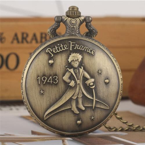 Little Prince Pocket Watch Full Hunter Dial Boys Watches Quartz Alloy Chain Pendant Clock For Boys Montre Gousset Relogio
