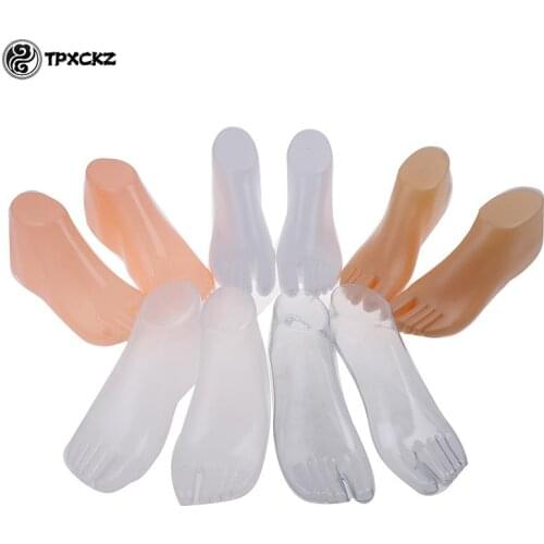 1 Pair Female Feet Mannequin Model For Foot Thong Style Sandal Shoe Sock Display Nude/Clear/White