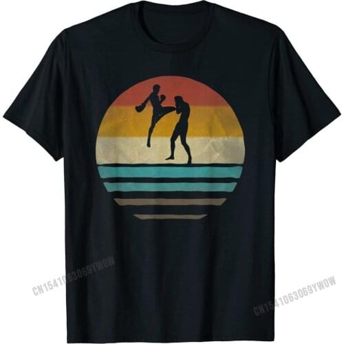 Muay Thai Shirt Retro Vintage 70s Silhouette Distressed Gift Cute Mens Tshirts Camisa Tops T Shirt Cotton cosie