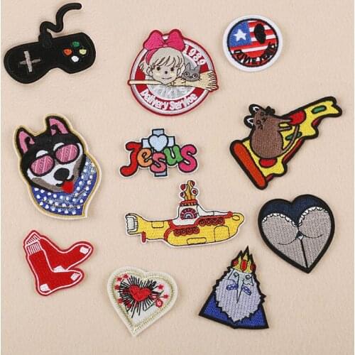 20pcs/lot Embroidery Patches Letter Animal Christmas Decoration Clothing Accessories Heat Iron on Transfer Stranger Things