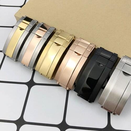 FUYIJIA New Folding Buckle Daytona Watch Substitute Buckle 16MM Alligator Strap Accessories Stainless Steel Clasp Safety Buckle