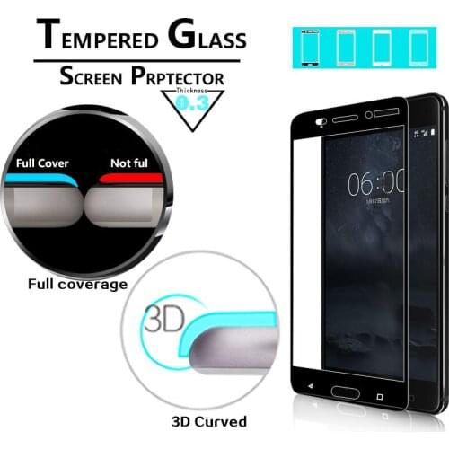 NWT full Coverage 3D Curved glass film for Nokia 6 TA-1000 Tempered Glass Film for NOKIA 6 TA-1003 TA-1025 Screen Protector film