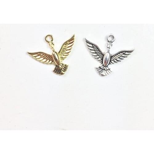 Eruifa 20pcs 20*13mm Nice Eagle Zinc alloy Charm Wholesales necklace,earring bracelet jewelry DIY handmade 2 color