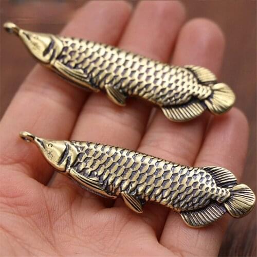 Suitable for DIY Keychain Fashion Car Accessories, Pure Copper Fish Pendant Brass Carp Good Luck Buckle Ring Hanging Jewelry