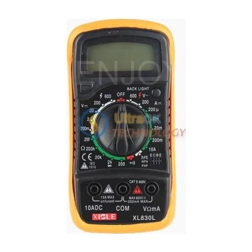 Handheld LCD Digital Multimeter XL830L Transistor Capacitor diode voltage MeterAC DC Ohm Volt Current Tester
