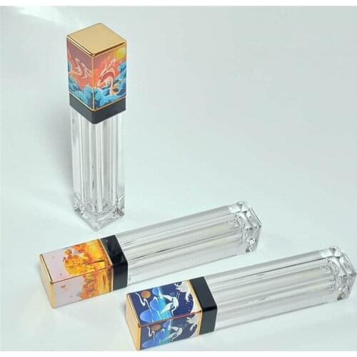 7ml Makeup tools Empty Lip gloss tube 3D printed pattern Spot Cosmetics Containers Lipgloss sample Packing material