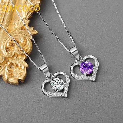 Heart-Shaped Crystal Classic Pendant Of Japanese And Korean Fashion Simple Woman Collarbone Chain For Birthday Party Gifts