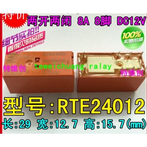 Relay RTE24012 12VDC 8 feet 8A two open and closed
