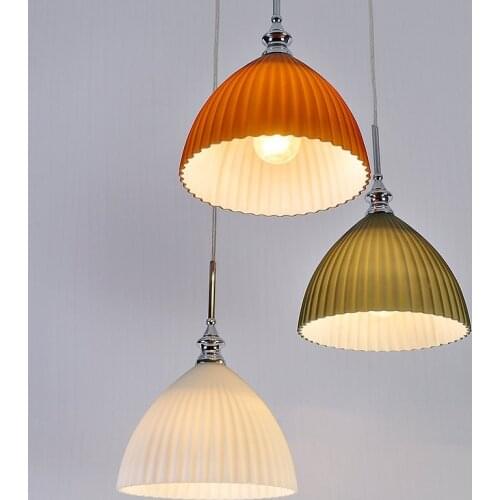 Modern Glass Umbrella Balcony Corridor Pendant Lamp Dining Room Colorful Striated umbrella Pendant Light Restaurant Hanging Lamp