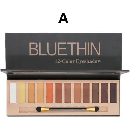 12 Colors Eyeshadow Palette Glamorous Smokey Eye Shadow Shimmer Colors Makeup Kit make up with brush glitter eye shadow primer