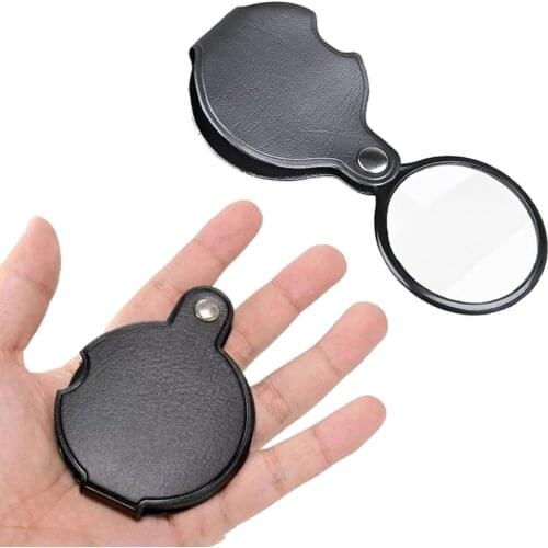 Portable Handheld 5X Mini Pocket Magnifier Foldable Reading Magnifying Glass Foldable Mini Pocket Magnifier Reading